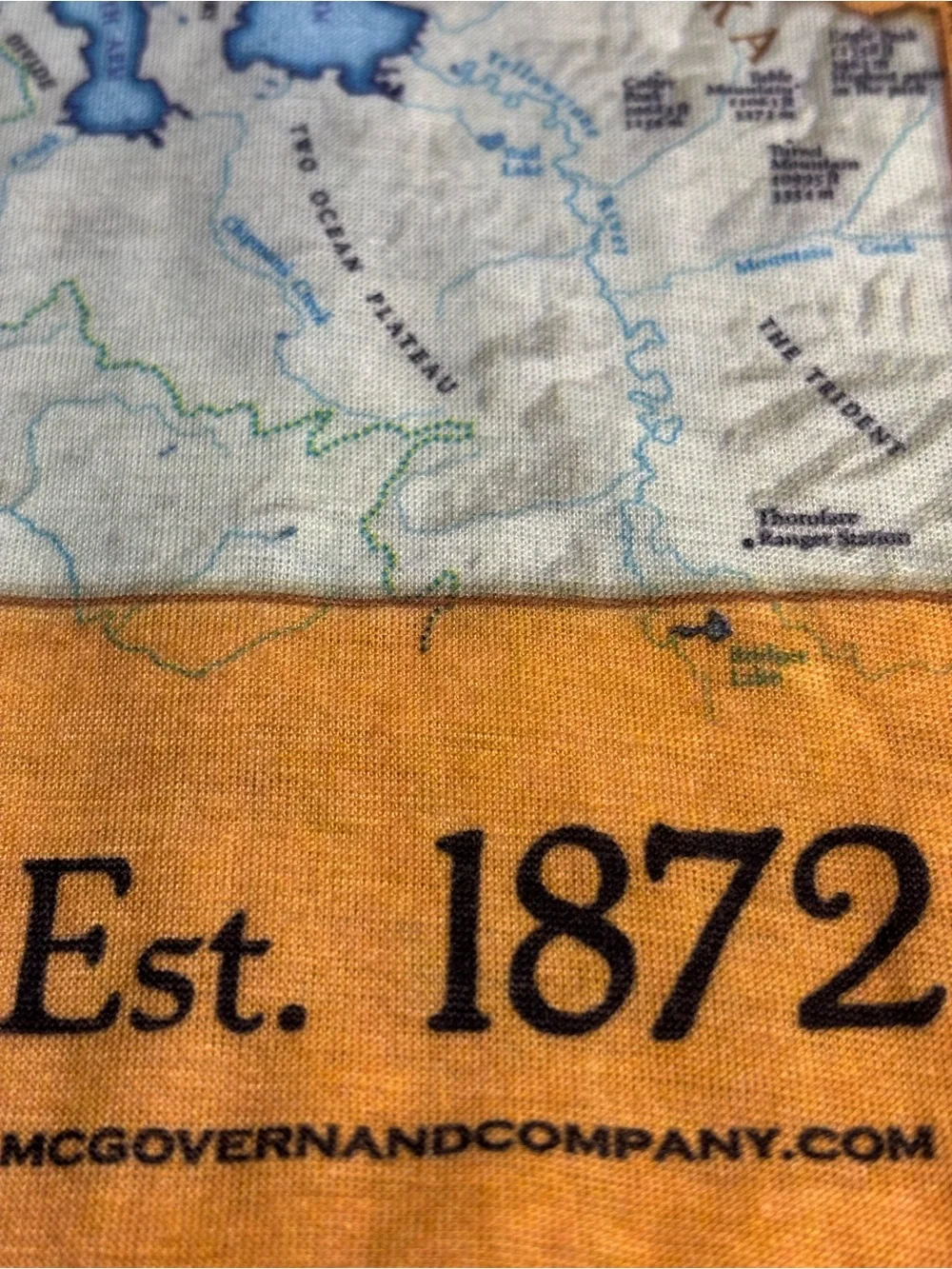 Yellowstone National Park Map Neck Gaiter Headwear Bana Scarf McGovern & Co